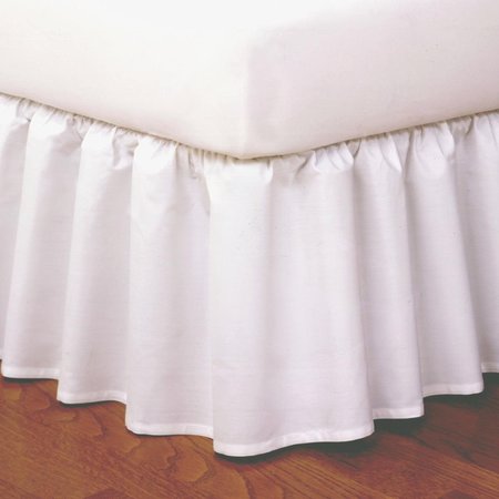 PROCOMFORT Bed Skirt 14 in. Ruffled Bed Skirt White - Full PR2610179